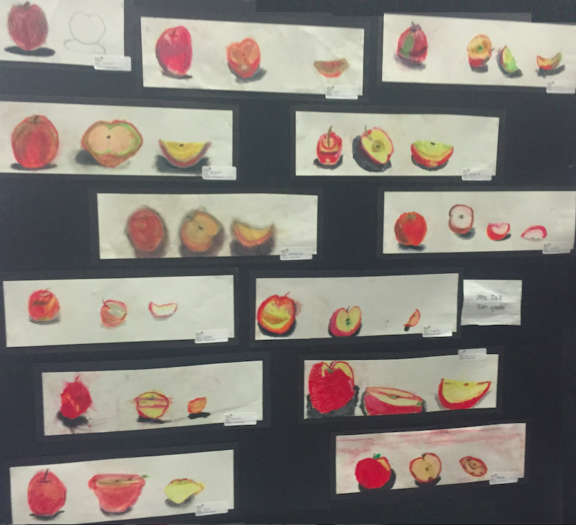 An apple a day: 5th Graders use drawing pencils, oil pastels, and real apples--to create artwork, inspired by Winslow Homer. 