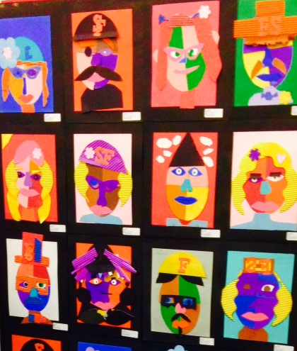 Fabulous faces: 2nd Grade artwork